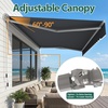 image:imageMCombo 10 x 8ft Retractable Patio Awning Fully Assembled Manual Sunshade with Aluminum Frame 280GSM Polyester Fabric Outdoor Sun Shade Canopy for Windows and Doors Dark Grey 10 x 8ftDark Grey