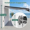 image:imageMCombo 10 x 8ft Retractable Patio Awning Fully Assembled Manual Sunshade with Aluminum Frame 280GSM Polyester Fabric Outdoor Sun Shade Canopy for Windows and Doors Dark Grey 10 x 8ftDark Grey