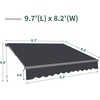 image:imageMCombo 10 x 8ft Retractable Patio Awning Fully Assembled Manual Sunshade with Aluminum Frame 280GSM Polyester Fabric Outdoor Sun Shade Canopy for Windows and Doors Dark Grey 10 x 8ftDark Grey
