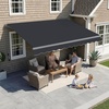 image:imageMCombo 10 x 8ft Retractable Patio Awning Fully Assembled Manual Sunshade with Aluminum Frame 280GSM Polyester Fabric Outdoor Sun Shade Canopy for Windows and Doors Dark Grey 10 x 8ftDark Grey