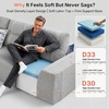 image:imageMCombo 105 Boneless Couches for Living Room Cloud Couch Modular Sectional Sofa Bed Convertible Sleeper Sofa With Latexlike Cushion amp Throw Pillow No assembly required Chenille Fabric 8512 GreyGrey