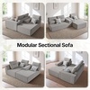 image:imageMCombo 105 Boneless Couches for Living Room Cloud Couch Modular Sectional Sofa Bed Convertible Sleeper Sofa With Latexlike Cushion amp Throw Pillow No assembly required Chenille Fabric 8512 GreyGrey