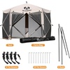 image:imageMCombo 10x10ft 5Sided PopUp Gazebo Tent Only Screened Outdoor Shelter with Netting Quick Setup Patio Pavilion No Wind Panels Included 1024 Silver Gray 10x10ft PopUp Gazebo Tent OnlyTan