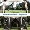 image:imageMCombo 10x10ft 5Sided PopUp Gazebo Tent Only Screened Outdoor Shelter with Netting Quick Setup Patio Pavilion No Wind Panels Included 1024 Silver Gray 10x10ft PopUp Gazebo Tent OnlyTan
