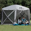 image:imageMCombo 10x10ft 5Sided PopUp Gazebo Tent Only Screened Outdoor Shelter with Netting Quick Setup Patio Pavilion No Wind Panels Included 1024 Silver Gray 10x10ft PopUp Gazebo Tent OnlySilver Gray