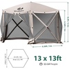 image:imageMCombo 10x10ft 5Sided PopUp Gazebo Tent Only Screened Outdoor Shelter with Netting Quick Setup Patio Pavilion No Wind Panels Included 1024 Silver Gray 10x10ft PopUp Gazebo Tent OnlyTan