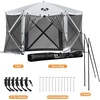 image:imageMCombo 10x10ft 5Sided PopUp Gazebo Tent Only Screened Outdoor Shelter with Netting Quick Setup Patio Pavilion No Wind Panels Included 1024 Silver Gray 10x10ft PopUp Gazebo Tent OnlySilver Gray