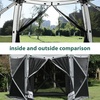 image:imageMCombo 10x10ft 5Sided PopUp Gazebo Tent Only Screened Outdoor Shelter with Netting Quick Setup Patio Pavilion No Wind Panels Included 1024 Silver Gray 10x10ft PopUp Gazebo Tent OnlySilver Gray