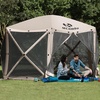 image:imageMCombo 10x10ft 5Sided PopUp Gazebo Tent Only Screened Outdoor Shelter with Netting Quick Setup Patio Pavilion No Wind Panels Included 1024 Silver Gray 10x10ft PopUp Gazebo Tent OnlyTan