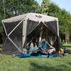image:imageMCombo 10x10ft 5Sided PopUp Gazebo Tent Only Screened Outdoor Shelter with Netting Quick Setup Patio Pavilion No Wind Panels Included 1024 Silver Gray 10x10ft PopUp Gazebo Tent OnlyTan