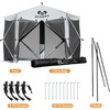 image:imageMCombo 10x10ft 5Sided PopUp Gazebo Tent Only Screened Outdoor Shelter with Netting Quick Setup Patio Pavilion No Wind Panels Included 1024 Silver Gray 10x10ft PopUp Gazebo Tent OnlySilver Gray