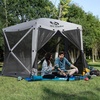 image:imageMCombo 10x10ft 5Sided PopUp Gazebo Tent Only Screened Outdoor Shelter with Netting Quick Setup Patio Pavilion No Wind Panels Included 1024 Silver Gray 10x10ft PopUp Gazebo Tent OnlySilver Gray