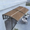 image:imageMCombo 1159 inch Window Awning Outdoor Polycarbonate Hollow Sheet Door Patio Canopy 40x120 Dark Brown Panels with Black BracketBrown Panels with Black Brackets