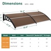 image:imageMCombo 1159 inch Window Awning Outdoor Polycarbonate Hollow Sheet Door Patio Canopy 40x120 Dark Brown Panels with Black BracketBrown Panels with Black Brackets