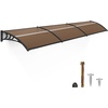 image:imageMCombo 1159 inch Window Awning Outdoor Polycarbonate Hollow Sheet Door Patio Canopy 40x120 Dark Brown Panels with Black BracketBrown Panels with Black Brackets