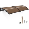 image:imageMCombo 1159 inch Window Awning Outdoor Polycarbonate Hollow Sheet Door Patio Canopy 40x120 Dark Brown Panels with Black BracketBrown Panels with Black Brackets