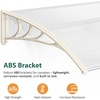 image:imageMCombo 1159 inch Window Awning Outdoor Polycarbonate Hollow Sheet Door Patio Canopy 40x120 Dark Brown Panels with Black BracketWhite Panels with Light Yellow Brackets