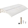 image:imageMCombo 1159 inch Window Awning Outdoor Polycarbonate Hollow Sheet Door Patio Canopy 40x120 Dark Brown Panels with Black BracketWhite Panels with Light Yellow Brackets