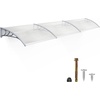 image:imageMCombo 1159 inch Window Awning Outdoor Polycarbonate Hollow Sheet Door Patio Canopy 40x120 Dark Brown Panels with Black BracketWhite Panels with Silver Brackets