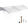 image:imageMCombo 1159 inch Window Awning Outdoor Polycarbonate Hollow Sheet Door Patio Canopy 40x120 Dark Brown Panels with Black BracketWhite Panels with Silver Brackets