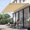 image:imageMCombo 115x95 Feet Manual Retractable Patio Door Window Awning Sunshade Shelter Outdoor Canopy 1210 Green 115L x 95WBeige
