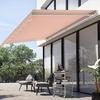 image:imageMCombo 115x95 Feet Manual Retractable Patio Door Window Awning Sunshade Shelter Outdoor Canopy 1210 Green 115L x 95WBeige