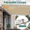 image:imageMCombo 115x95 Feet Manual Retractable Patio Door Window Awning Sunshade Shelter Outdoor Canopy 1210 Green 115L x 95WBeige