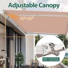 image:imageMCombo 115x95 Feet Manual Retractable Patio Door Window Awning Sunshade Shelter Outdoor Canopy 1210 Green 115L x 95WBeige