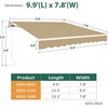 image:imageMCombo 115x95 Feet Manual Retractable Patio Door Window Awning Sunshade Shelter Outdoor Canopy 1210 Green 115L x 95WBeige