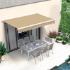 image:imageMCombo 115x95 Feet Manual Retractable Patio Door Window Awning Sunshade Shelter Outdoor Canopy 1210 Green 115L x 95WBeige