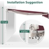 image:imageMCombo 115x95 Feet Manual Retractable Patio Door Window Awning Sunshade Shelter Outdoor Canopy 1210 Green 115L x 95WBurgundy