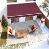 image:imageMCombo 115x95 Feet Manual Retractable Patio Door Window Awning Sunshade Shelter Outdoor Canopy 1210 Green 115L x 95WBurgundy