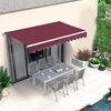 image:imageMCombo 115x95 Feet Manual Retractable Patio Door Window Awning Sunshade Shelter Outdoor Canopy 1210 Green 115L x 95WBurgundy