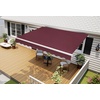 image:imageMCombo 115x95 Feet Manual Retractable Patio Door Window Awning Sunshade Shelter Outdoor Canopy 1210 Green 115L x 95WBurgundy