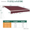 image:imageMCombo 115x95 Feet Manual Retractable Patio Door Window Awning Sunshade Shelter Outdoor Canopy 1210 Green 115L x 95WBurgundy