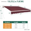 image:imageMCombo 115x95 Feet Manual Retractable Patio Door Window Awning Sunshade Shelter Outdoor Canopy 1210 Green 115L x 95WBurgundy