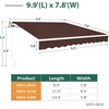 image:imageMCombo 115x95 Feet Manual Retractable Patio Door Window Awning Sunshade Shelter Outdoor Canopy 1210 Green 115L x 95WCoffee Brown