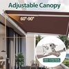 image:imageMCombo 115x95 Feet Manual Retractable Patio Door Window Awning Sunshade Shelter Outdoor Canopy 1210 Green 115L x 95WCoffee Brown