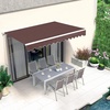 image:imageMCombo 115x95 Feet Manual Retractable Patio Door Window Awning Sunshade Shelter Outdoor Canopy 1210 Green 115L x 95WCoffee Brown
