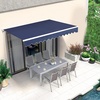 image:imageMCombo 115x95 Feet Manual Retractable Patio Door Window Awning Sunshade Shelter Outdoor Canopy 1210 Green 115L x 95WDark Blue