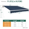 image:imageMCombo 115x95 Feet Manual Retractable Patio Door Window Awning Sunshade Shelter Outdoor Canopy 1210 Green 115L x 95WDark Blue