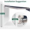 image:imageMCombo 115x95 Feet Manual Retractable Patio Door Window Awning Sunshade Shelter Outdoor Canopy 1210 Green 115L x 95WDark Blue