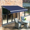 image:imageMCombo 115x95 Feet Manual Retractable Patio Door Window Awning Sunshade Shelter Outdoor Canopy 1210 Green 115L x 95WDark Blue