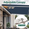 image:imageMCombo 115x95 Feet Manual Retractable Patio Door Window Awning Sunshade Shelter Outdoor Canopy 1210 Green 115L x 95WDark Blue