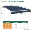image:imageMCombo 115x95 Feet Manual Retractable Patio Door Window Awning Sunshade Shelter Outdoor Canopy 1210 Green 115L x 95WDark Blue