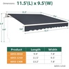 image:imageMCombo 115x95 Feet Manual Retractable Patio Door Window Awning Sunshade Shelter Outdoor Canopy 1210 Green 115L x 95WGray