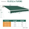 image:imageMCombo 115x95 Feet Manual Retractable Patio Door Window Awning Sunshade Shelter Outdoor Canopy 1210 Green 115L x 95WGreen