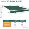 image:imageMCombo 115x95 Feet Manual Retractable Patio Door Window Awning Sunshade Shelter Outdoor Canopy 1210 Green 115L x 95WGreen
