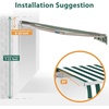image:imageMCombo 115x95 Feet Manual Retractable Patio Door Window Awning Sunshade Shelter Outdoor Canopy 1210 Green 115L x 95WGreen with White Stripes