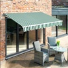 image:imageMCombo 115x95 Feet Manual Retractable Patio Door Window Awning Sunshade Shelter Outdoor Canopy 1210 Green 115L x 95WGreen with White Stripes